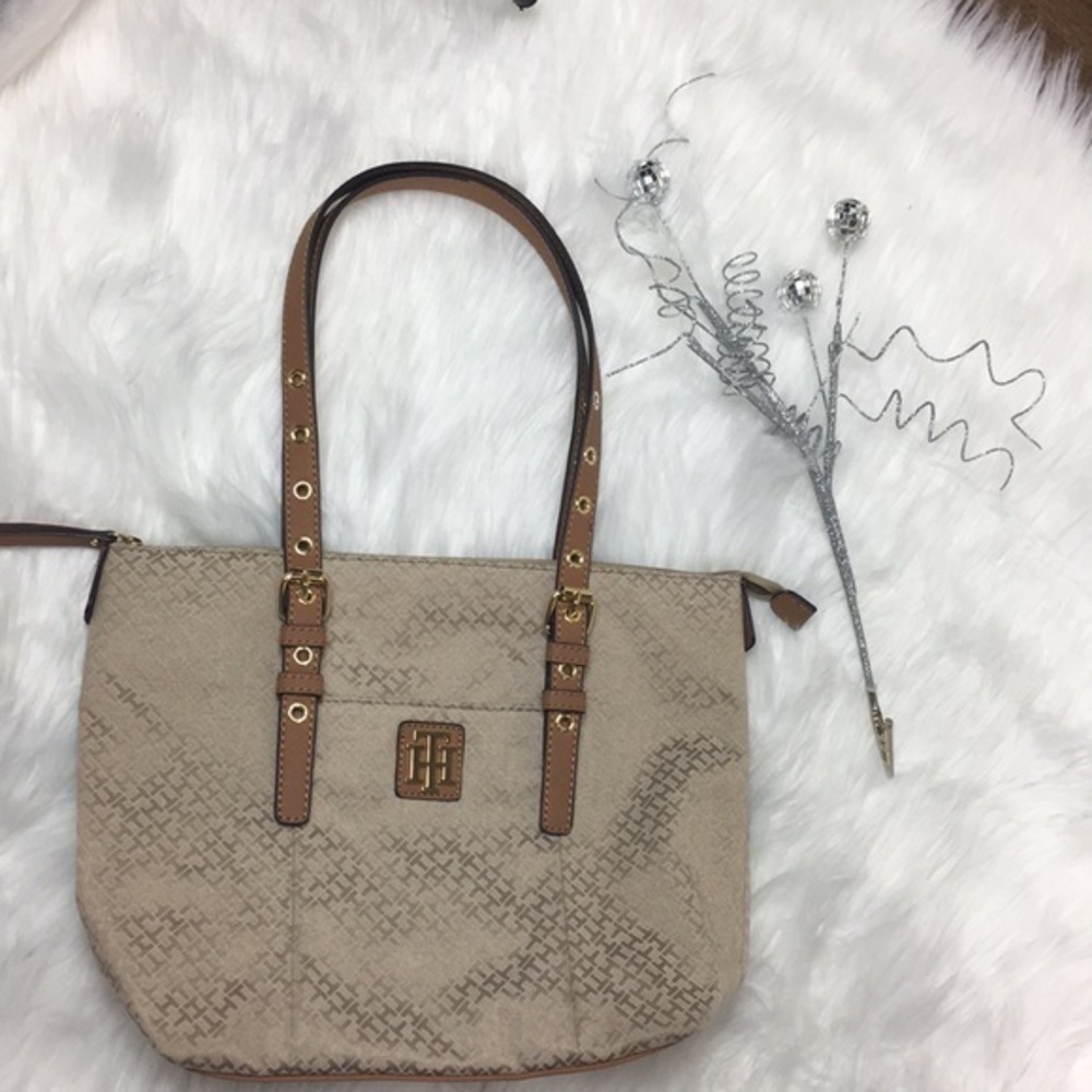 Tommy Hilfiger Handbag (13”x10”x4”, 30” strap).